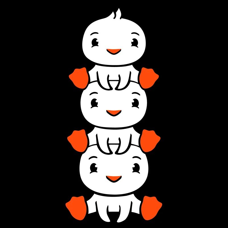 3 Enten Turm Freunde Kinder Huckepack sitzen Kopf