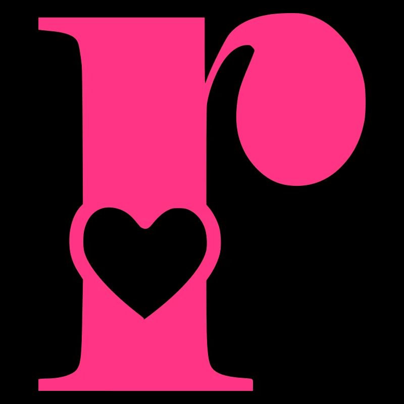 Letter r initial letter with heart