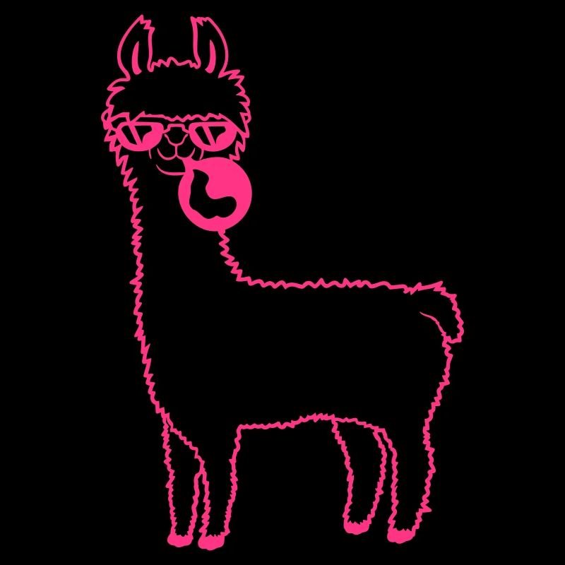 Llama chewing gum bubble bubble blowing alpaca