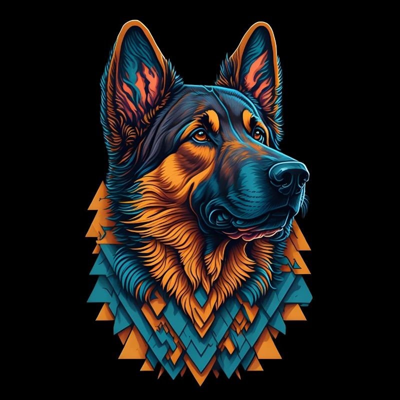 Schäferhund Farbenfroh Cool Hunde Liebhaber