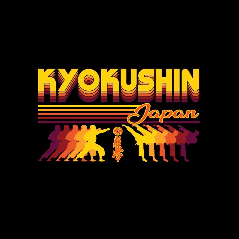 Conception de karaté Kyokushin dans le style rétro japonais