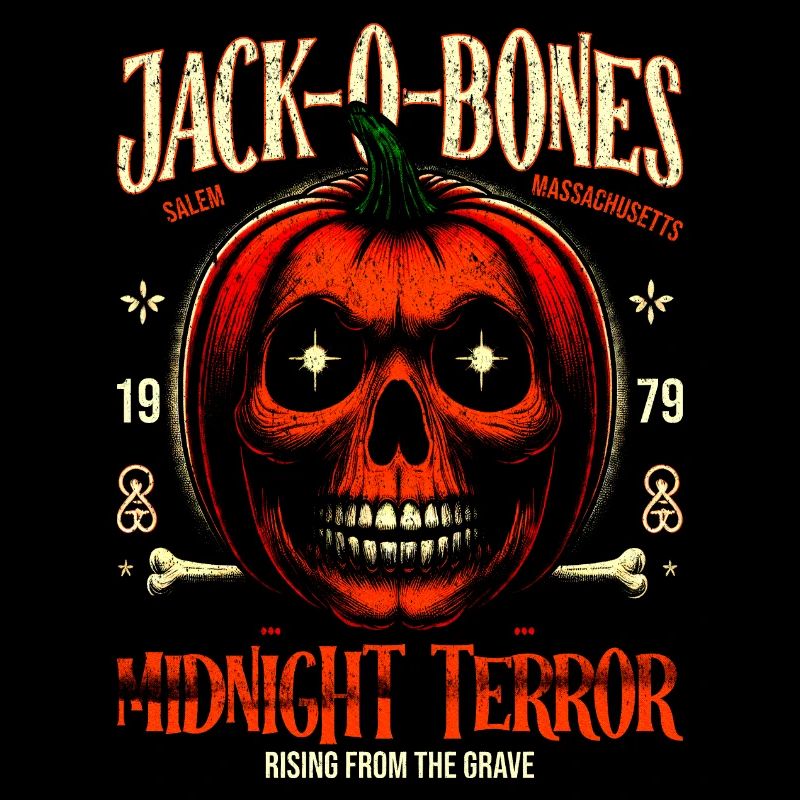 Jack-O-Bones Retro Skull Pumpkin Horror