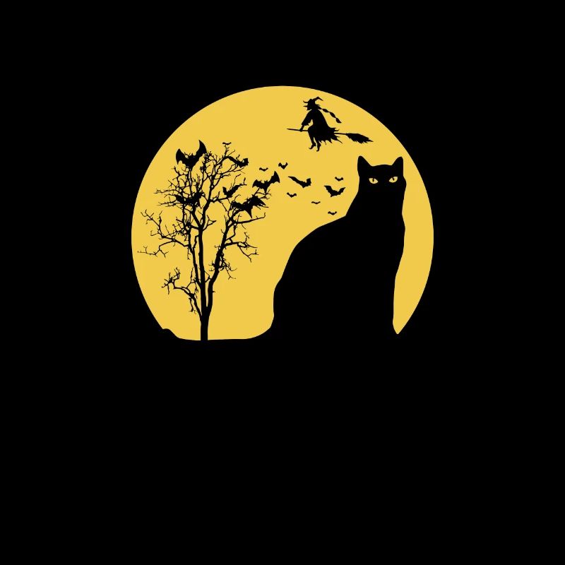 Halloween with black cat candy