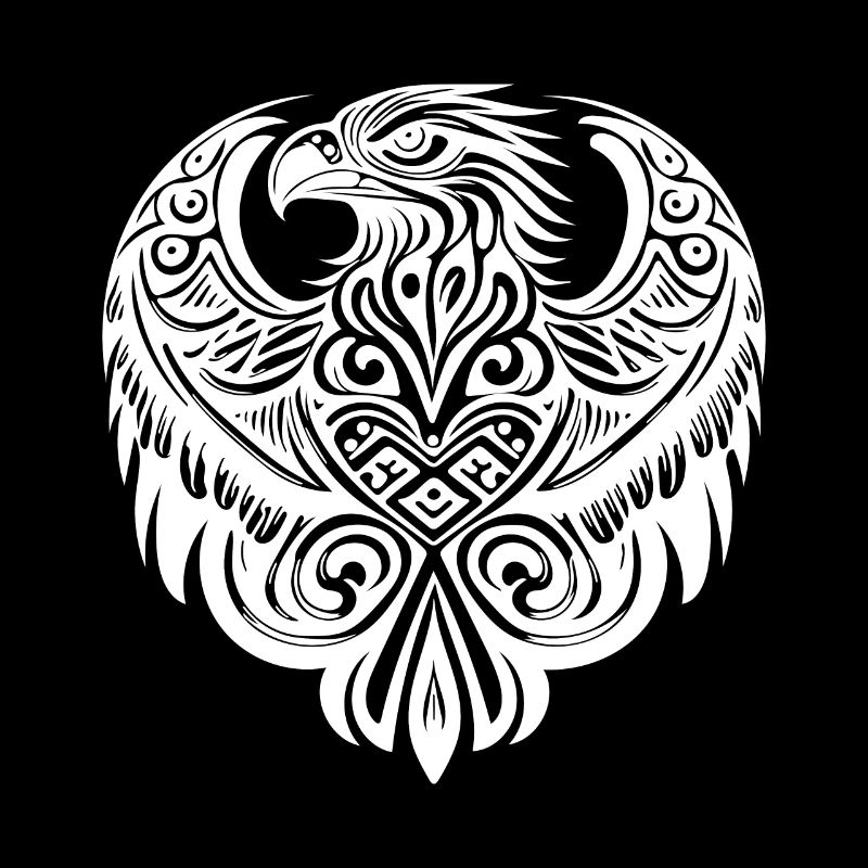 Logo Eagle Head dans le style Tattoo Cartoon