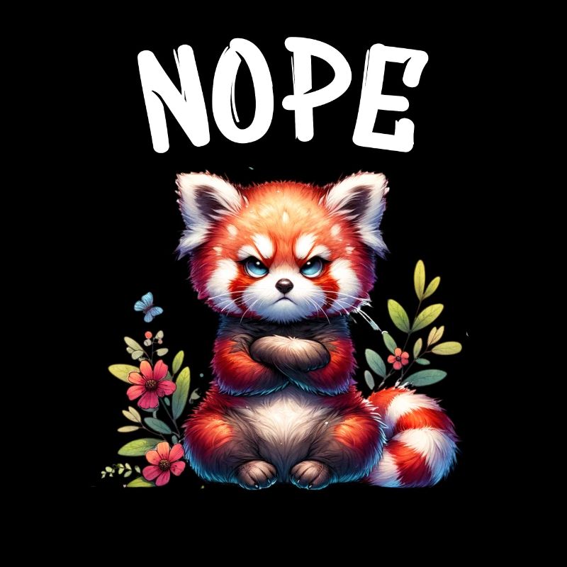 Red Panda Funny Saying Nope Fire Fox