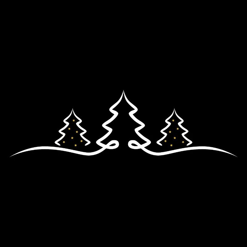Sapins avec des étoiles dorées