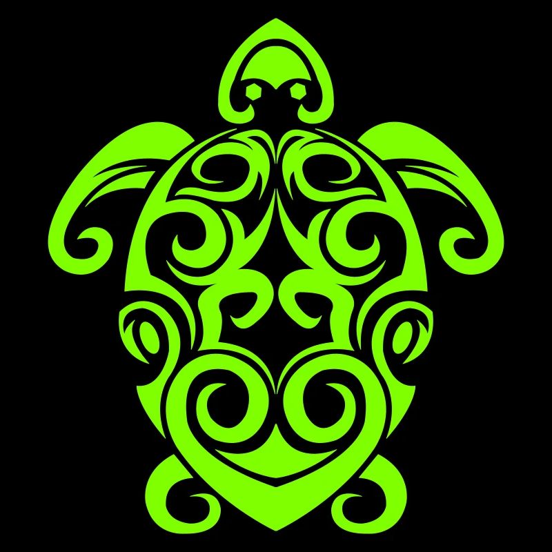 Glowing Turtle Tribal Pattern