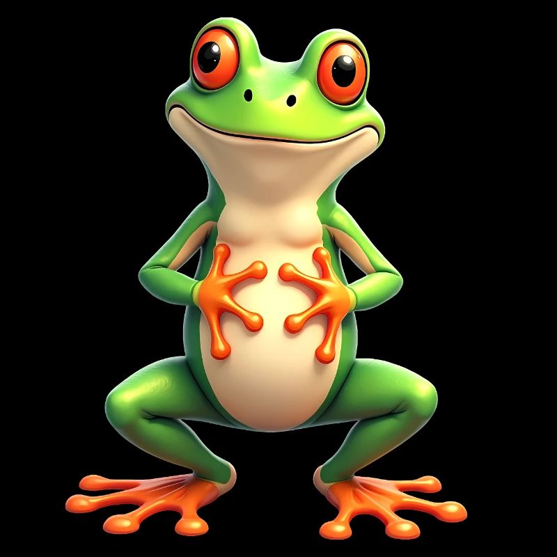 Frosch lustig Laubfrosch Rotaugenlaubfrosch