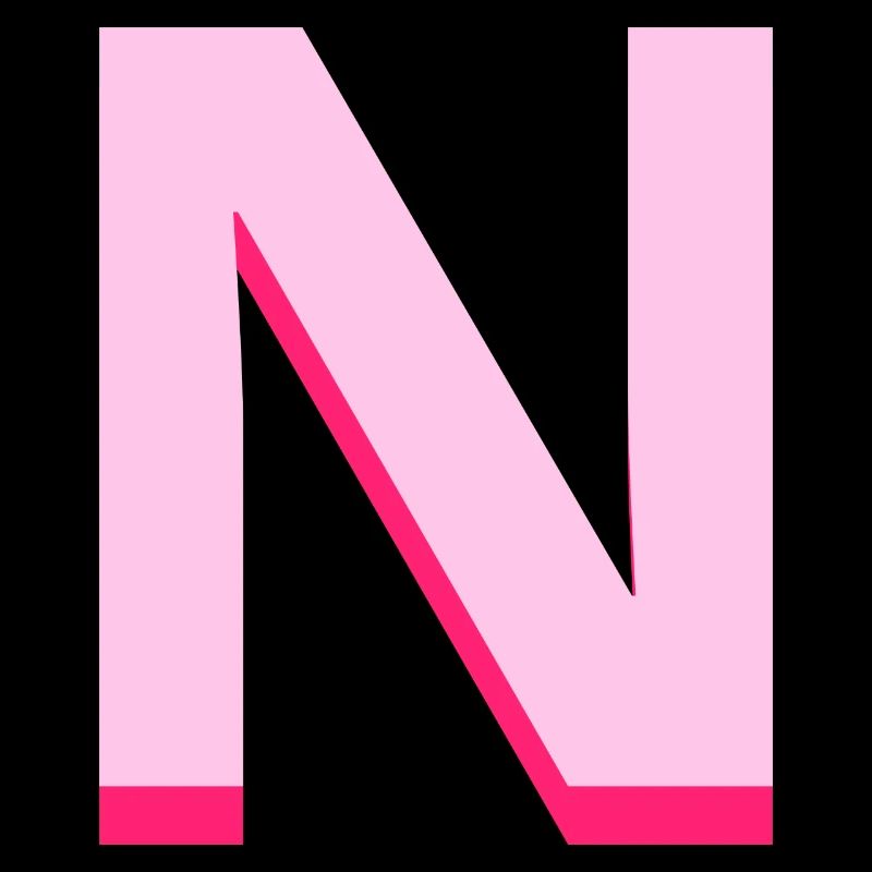 Pop und moderner rosa Buchstabe n