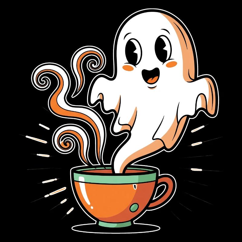 Kaffeegeist mit charmantem Gesicht