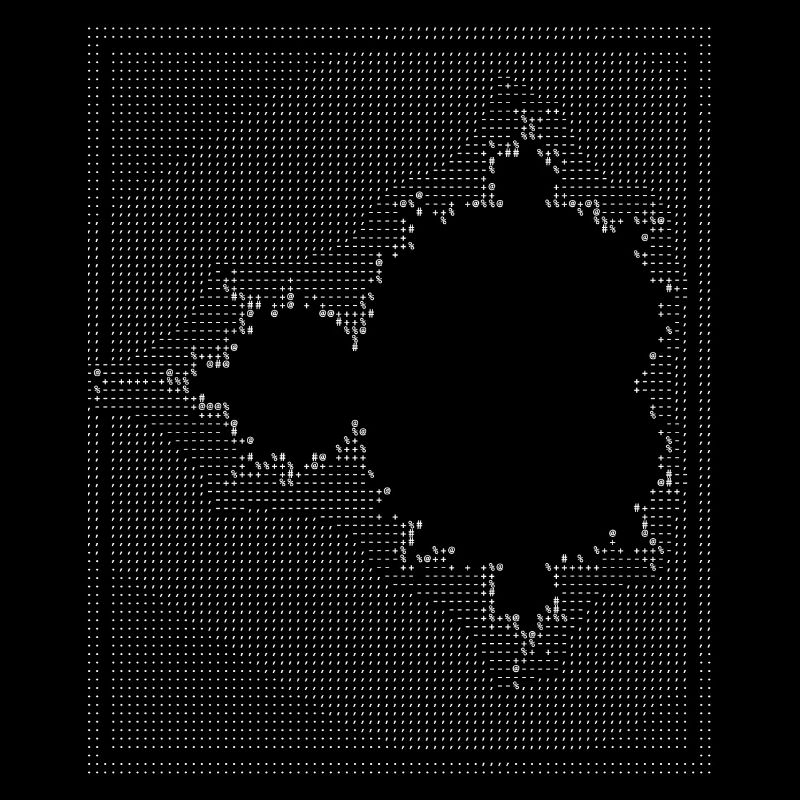 nerd mandelbrot ascii apfelmännchen code programer