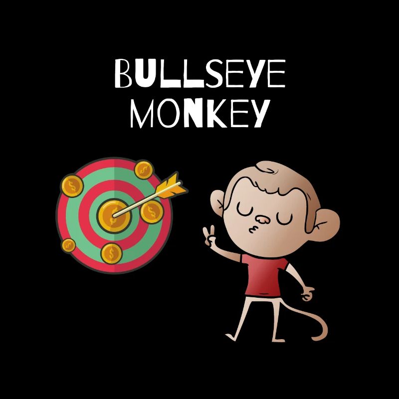 Bullseye monkey - cheeky monkey on a dartboard
