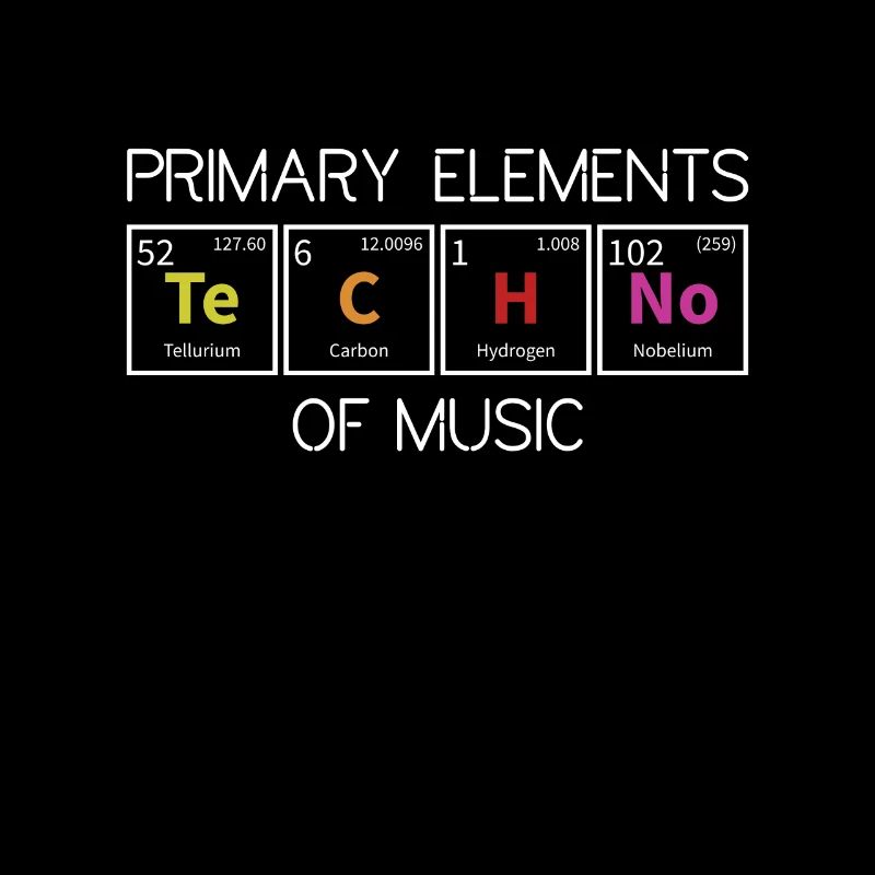 Techno Periodensystem Elemente Rave Techno Music