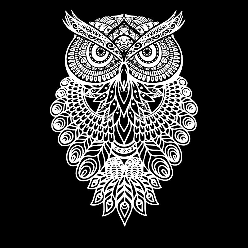 Eule Owl Grafik Graphic Kunst Geschenk Mandala