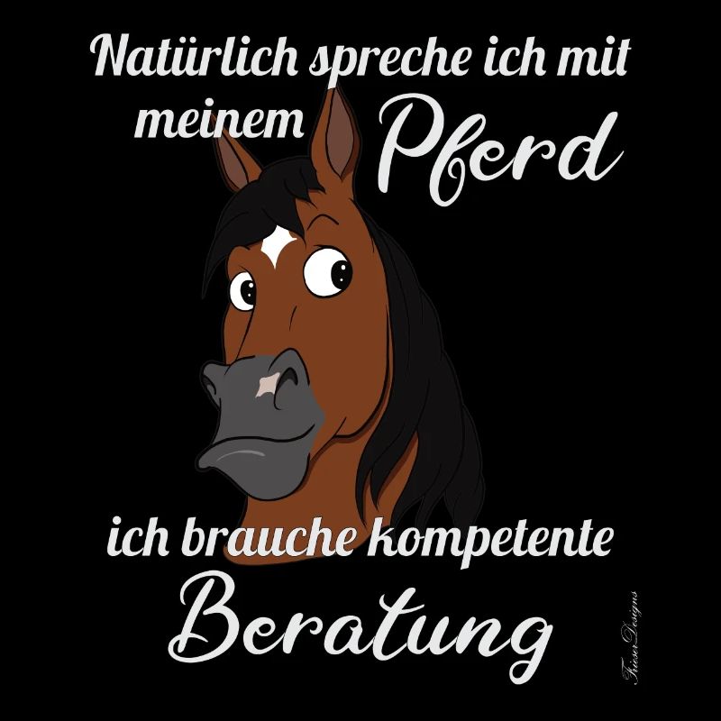 Lustiger Pferde Spruch mit Comic Pony Kopf süßes