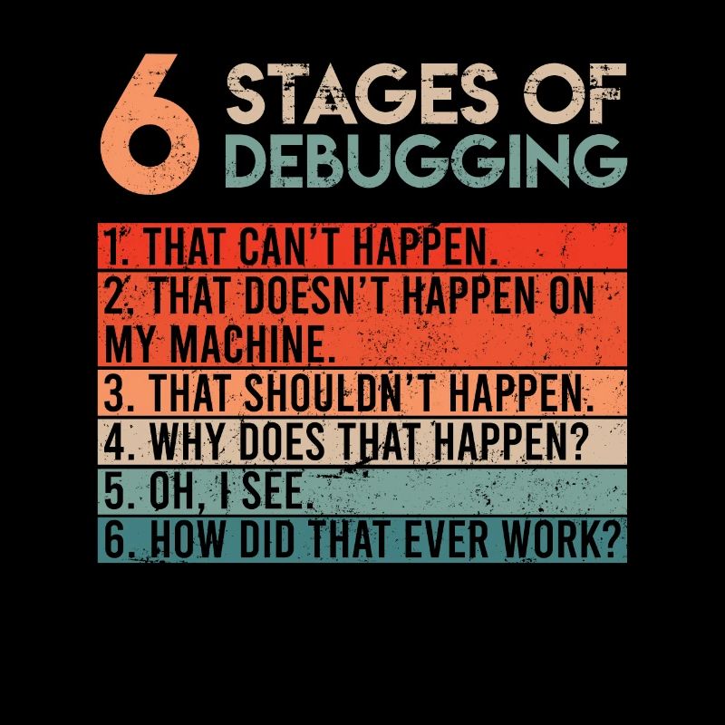 6 Stages of Debugging Informatiker Coder Software