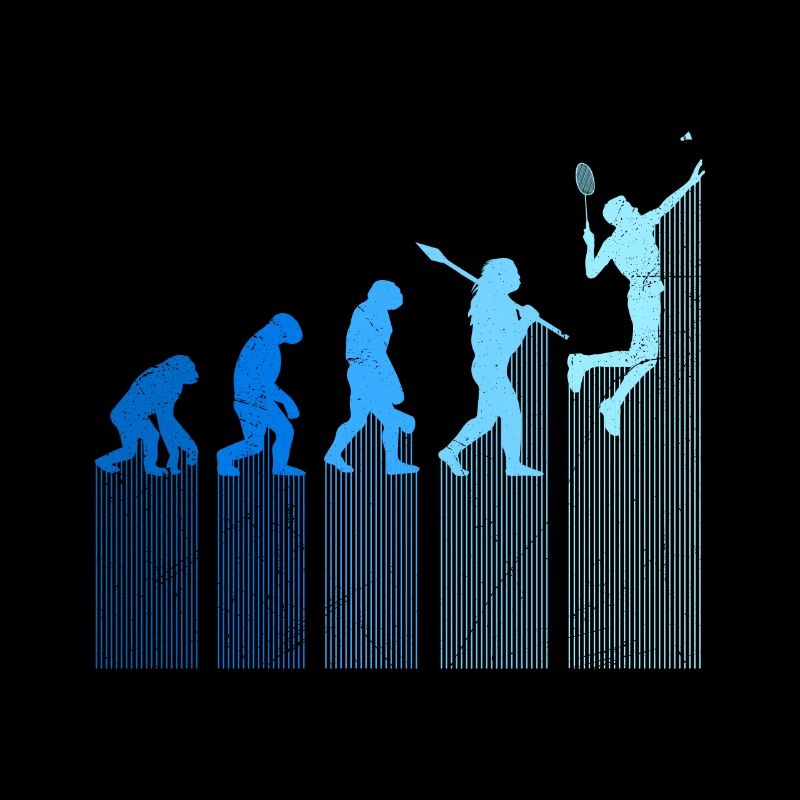 Badmintonspieler Evolution Affe Mensch Entwicklung