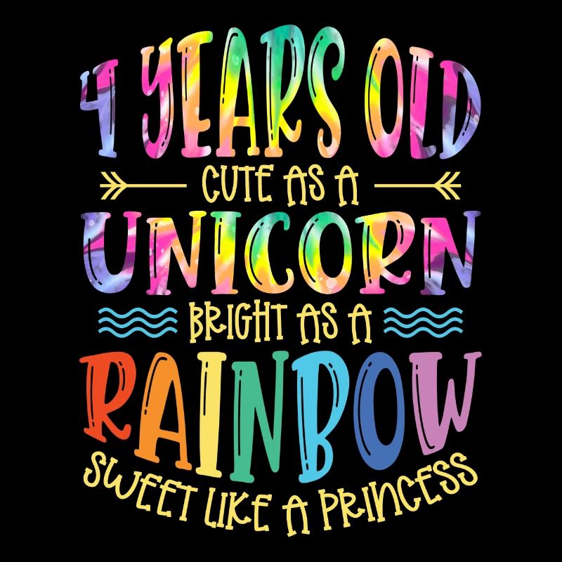 4 Jahre Alt Niedlich Wie Ein Einhorn Hell Wie Ein