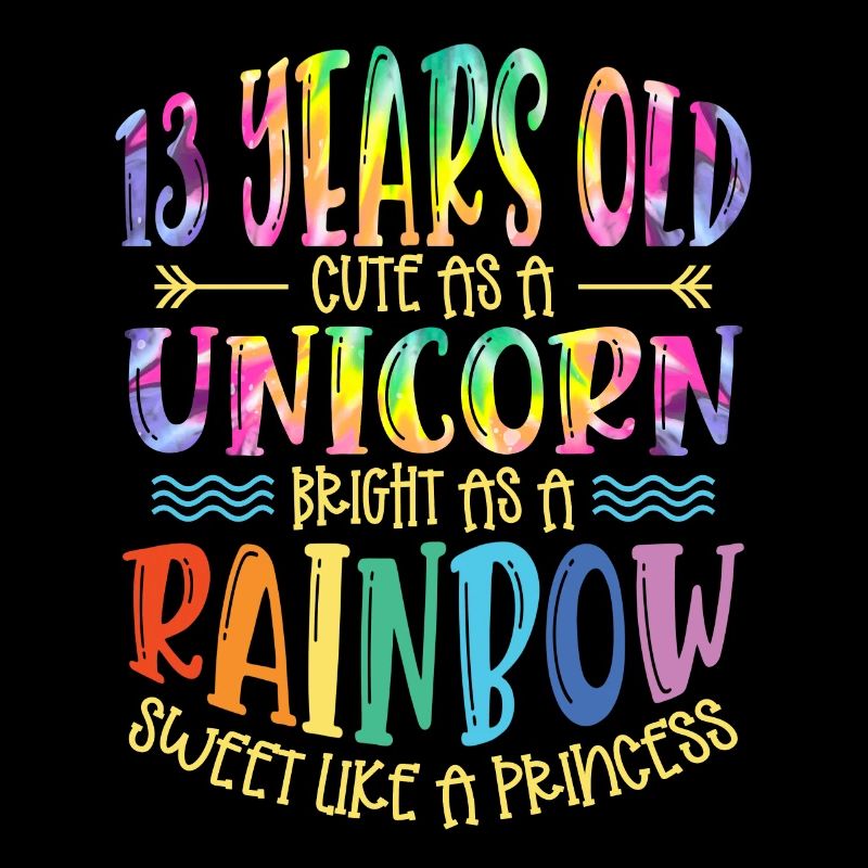 13 ans Mignon comme une licorne brillant comme