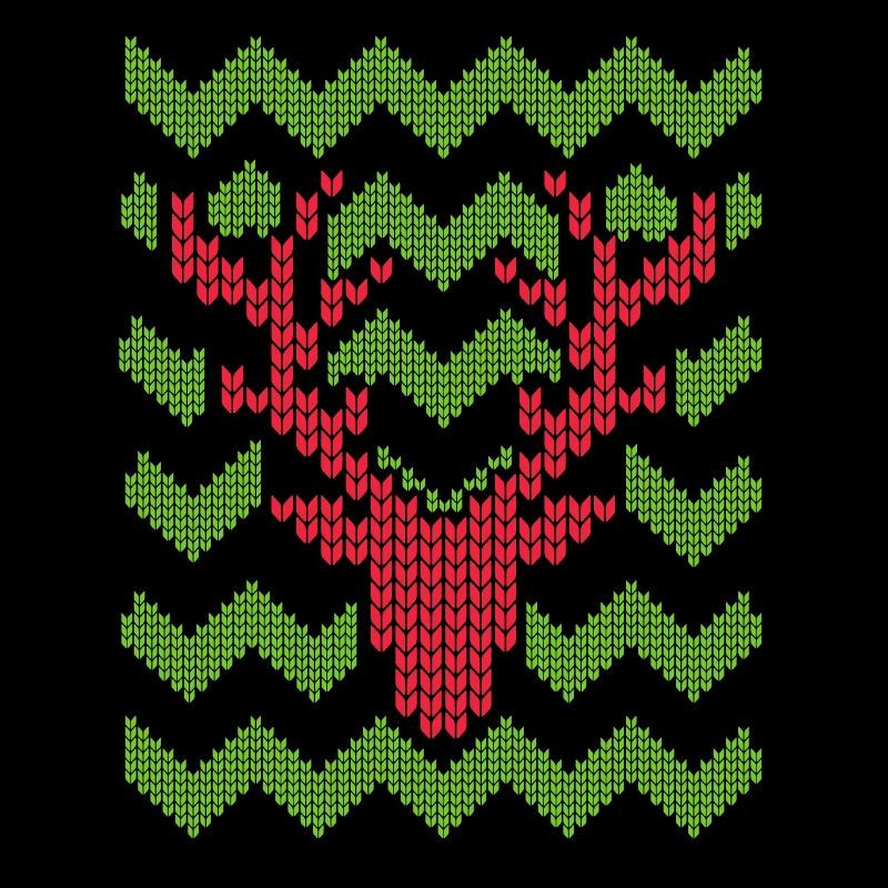 Reindeer Christmas knitted pattern knitted motif