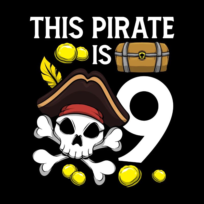 Skeleton This Pirate Is 9th Pirate Birthday