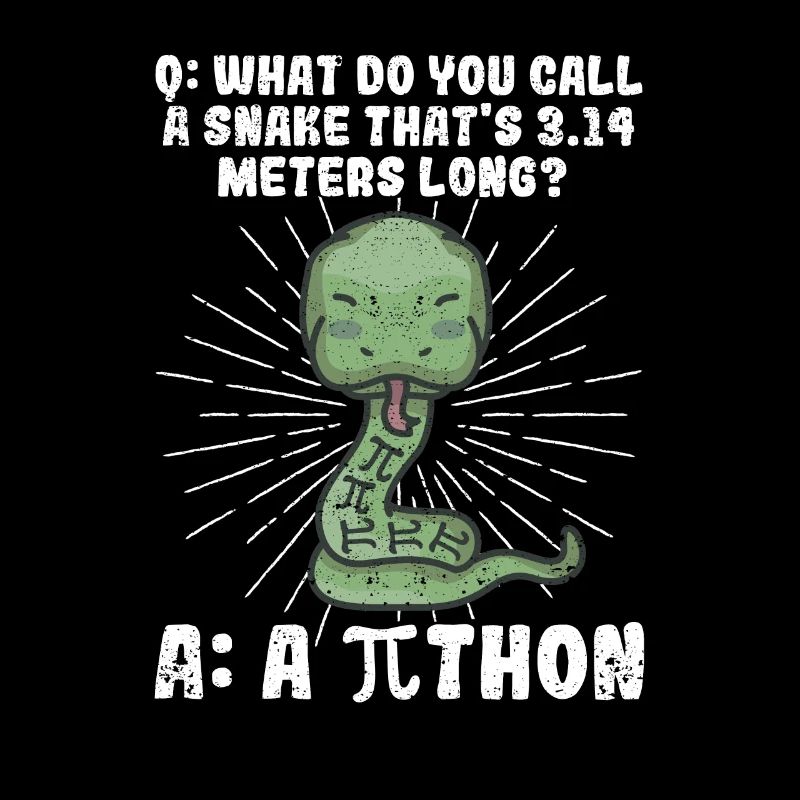 Python Schlange Pithon Pi Tag Symbol lustig Mathe