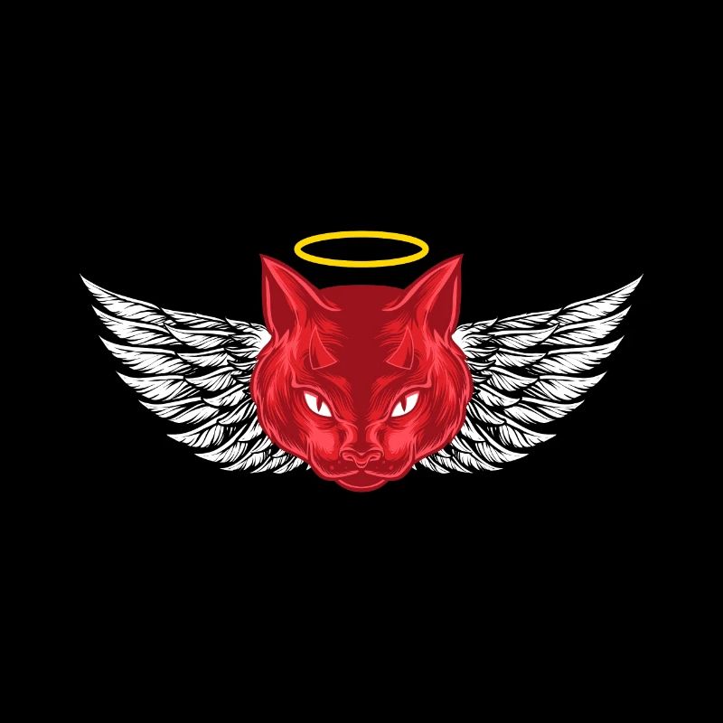Angel and devil cat