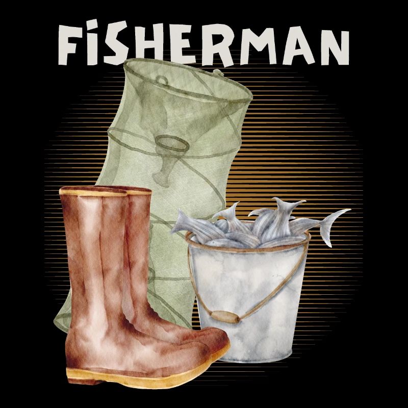 Poissons, pêcheurs, réutilisation, pêcheurs vintage pêche