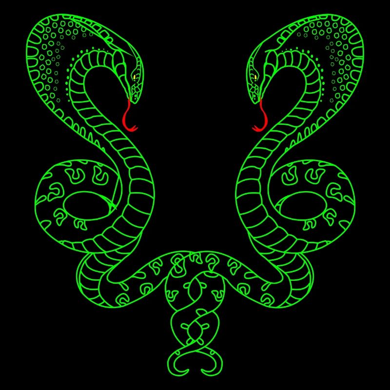 Two green snakes