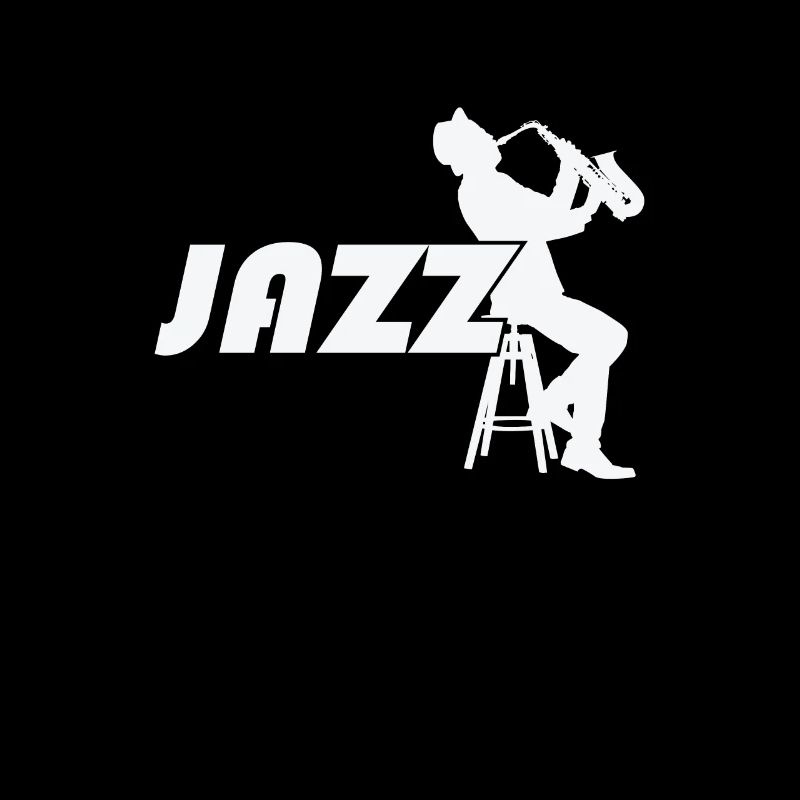Jazz mit Saxophone auf einem Barhocker