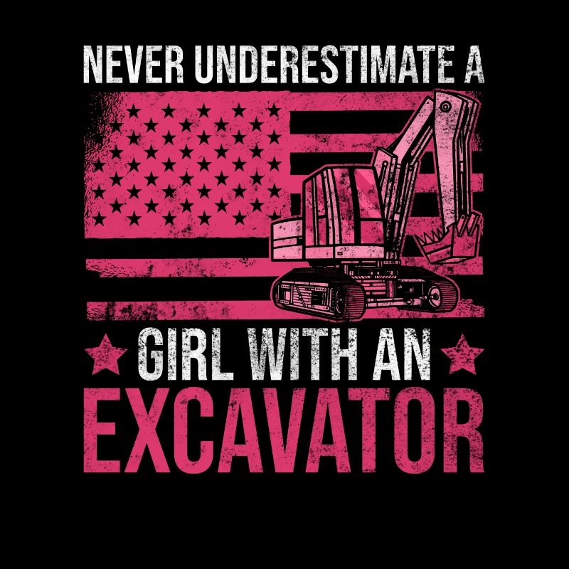 Bagger Mädchen Frau Baggerfahrer