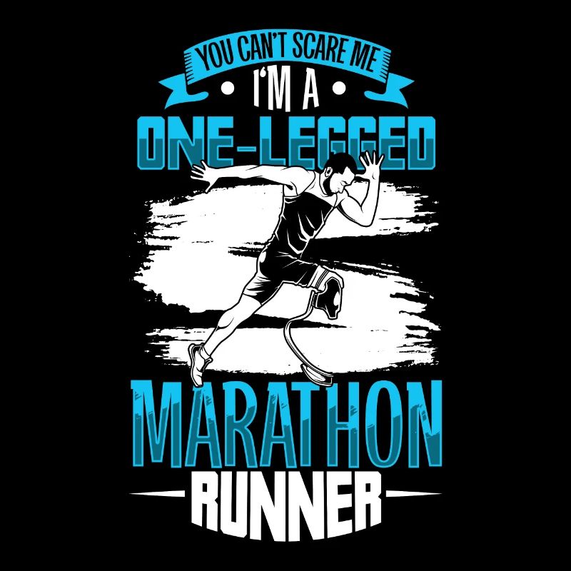 Furchtloser Marathonläufer mit Laufprothese