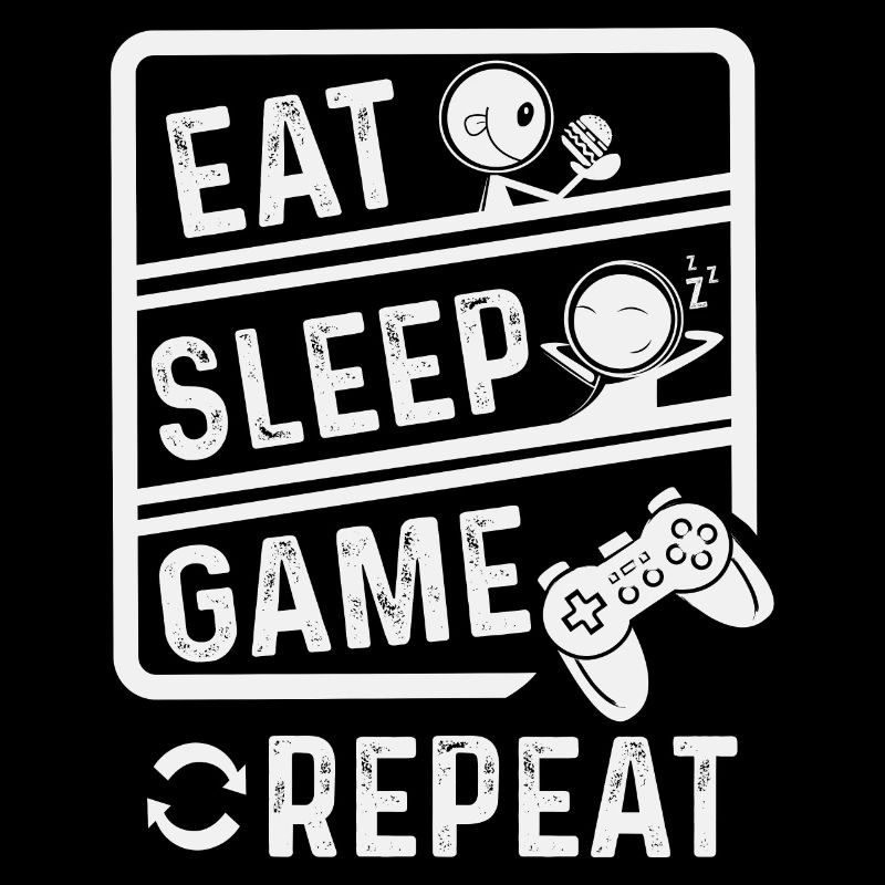 Manger le jeu de sommeil Répéter la console de jeu Gamer