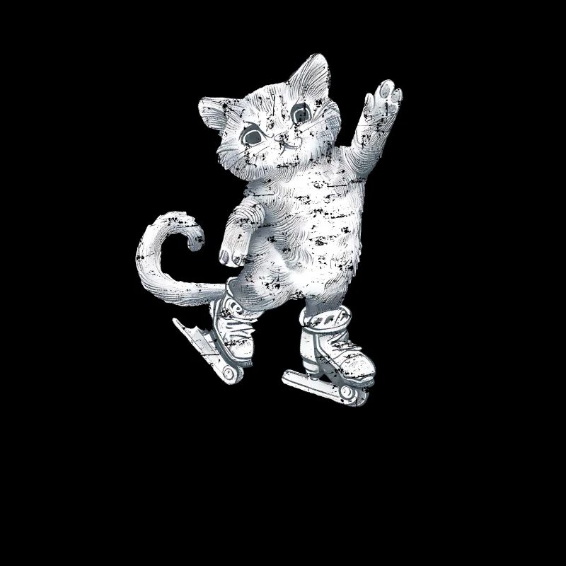 Dessin de chat sur patins