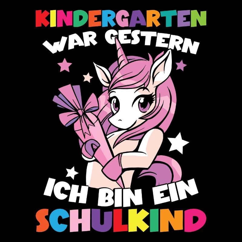 Ich bin ein Schulkind Einschulung Einhorn