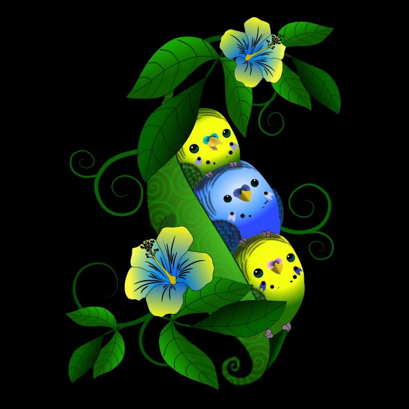 Budgie in the pea