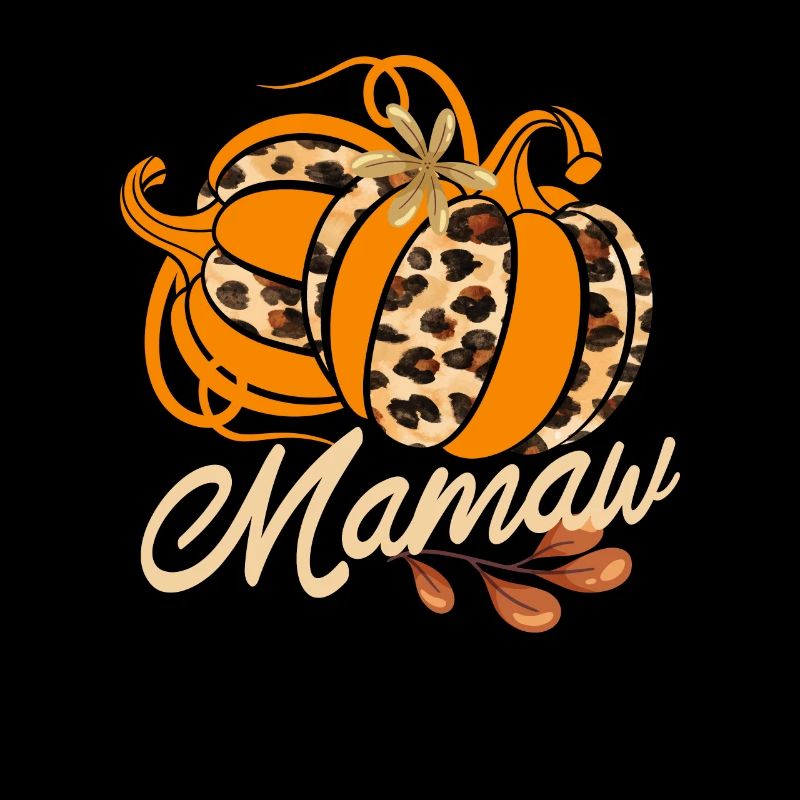 Mamaw Boho Leopard Kürbisse Herbst Blätter Herbst