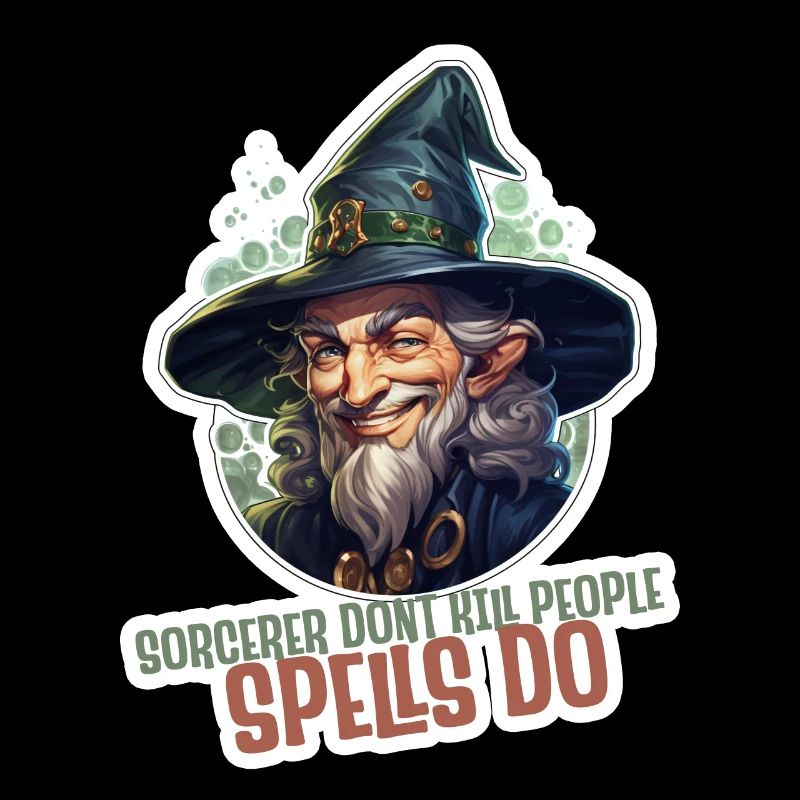 Magier oder Zauberer mit Rollenspielslogan