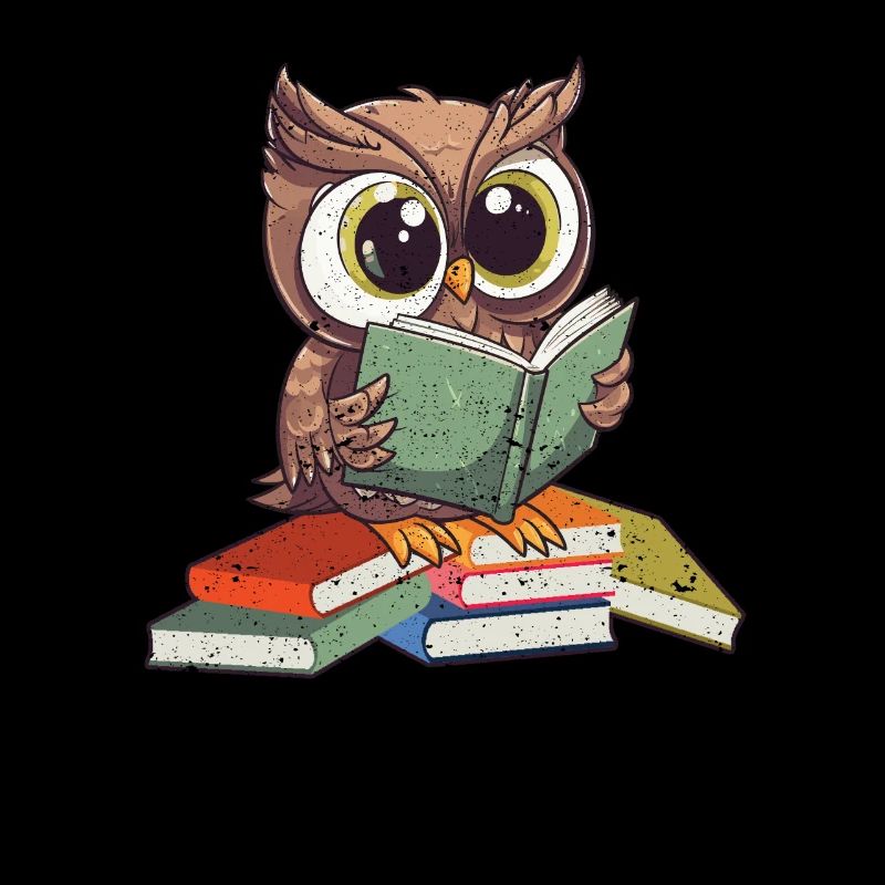 Funny Reading Owl Bookworm Book Lover