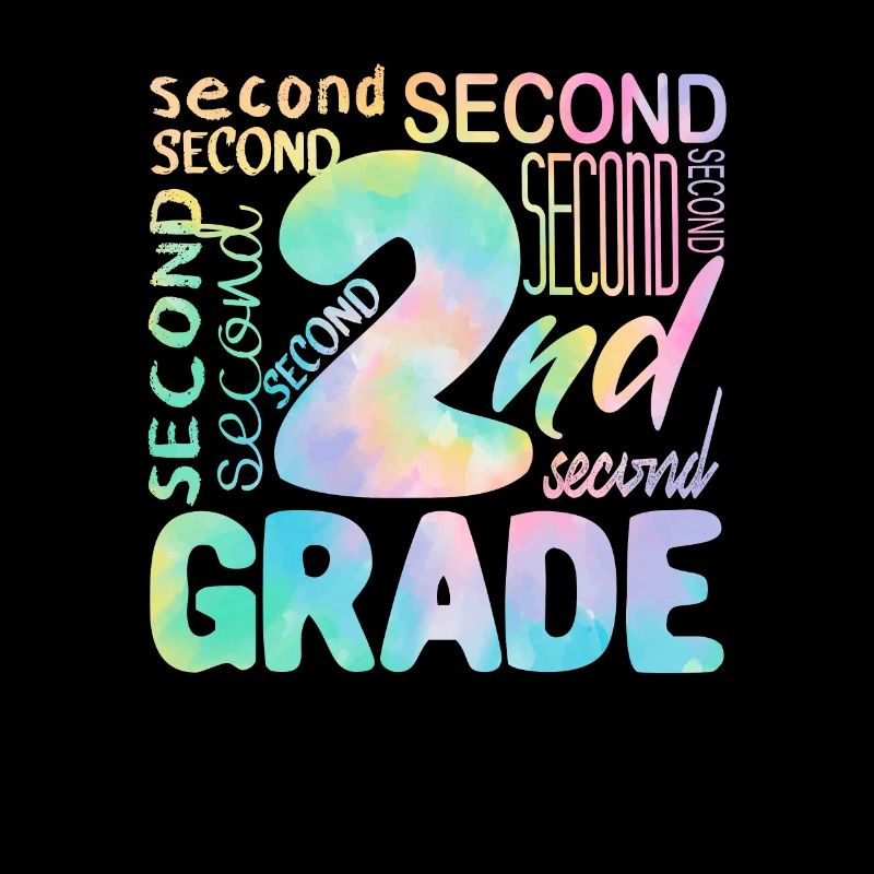 Tie Dye 2nd Grade Second Typography Team Student