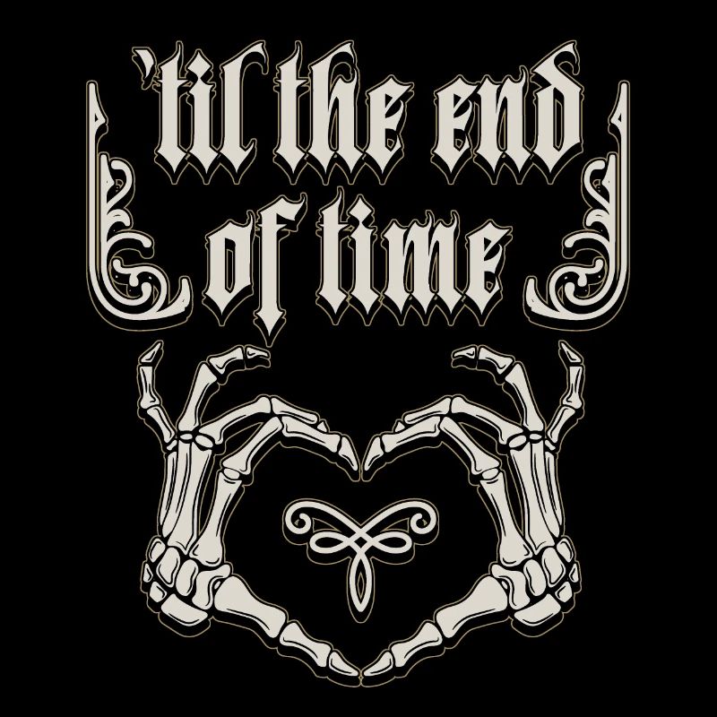 Gothic Liebe, Spruch mit Knochenhänden, Skelett