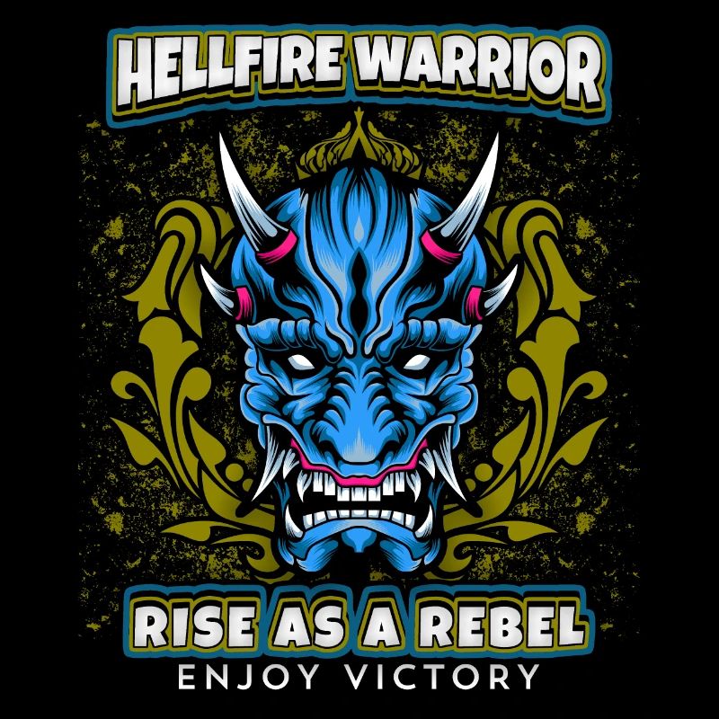 Devil Satan, Hellfire Warrior Saying, Comic Style