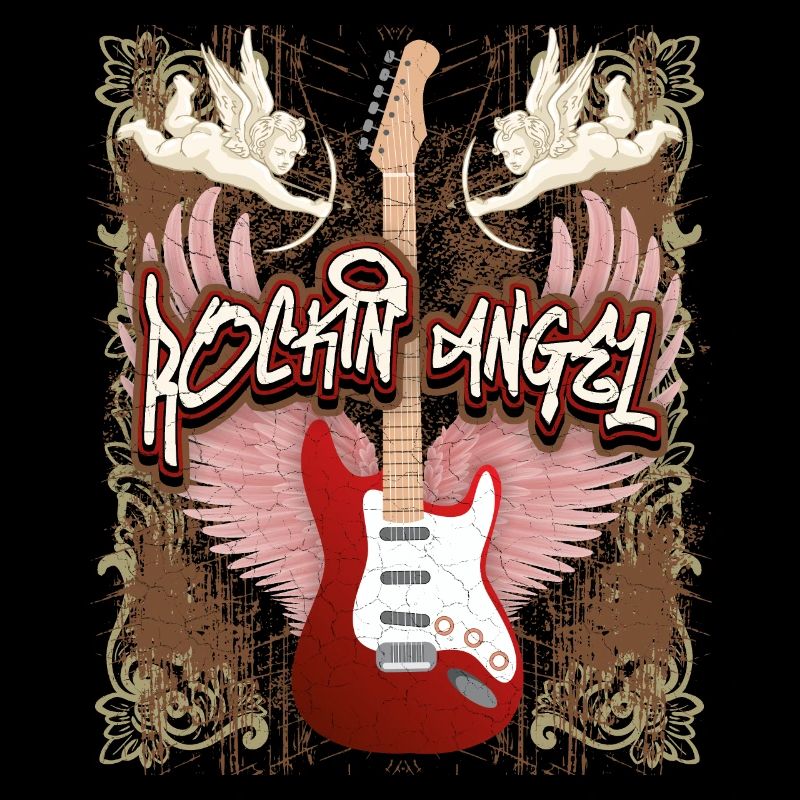 Gitarre E-Gitarre, Rock n Roll Spruch Engelsputten