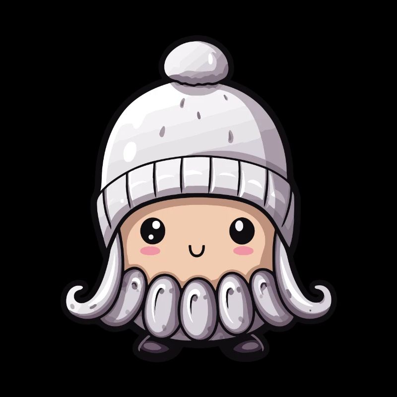 Octopus Winter Octopus Comic Cute