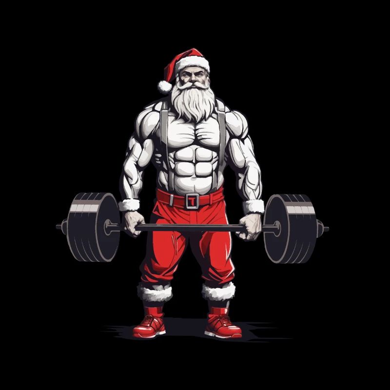 Conception de musculation de soulevé de terre de Noël drôle