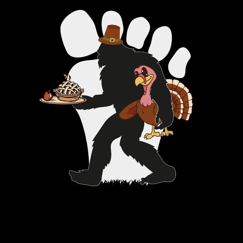 Bigfoot Pilgrim Turkey Pumpkin Pie for