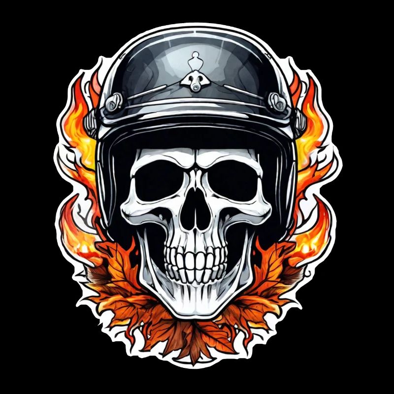 Skull - Skeleton - Skull - Motorcycle Helmet