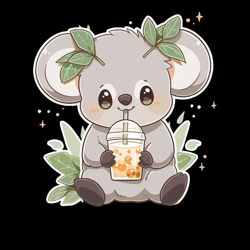 Kawaii Koala Boissons Boba Bubble Tea Chibi