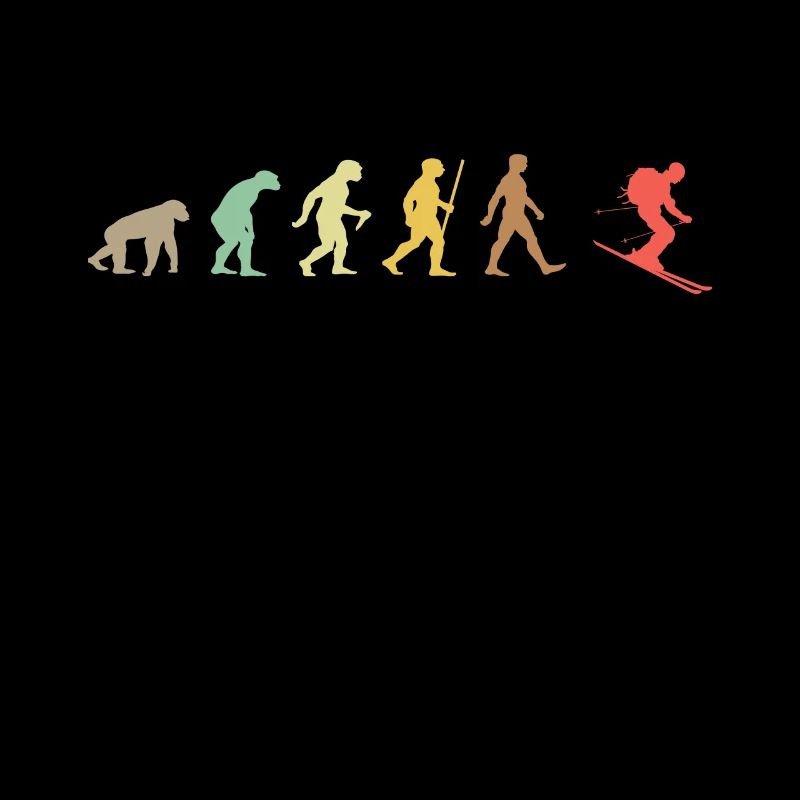 Skiing Retro Skier Evolution Ski