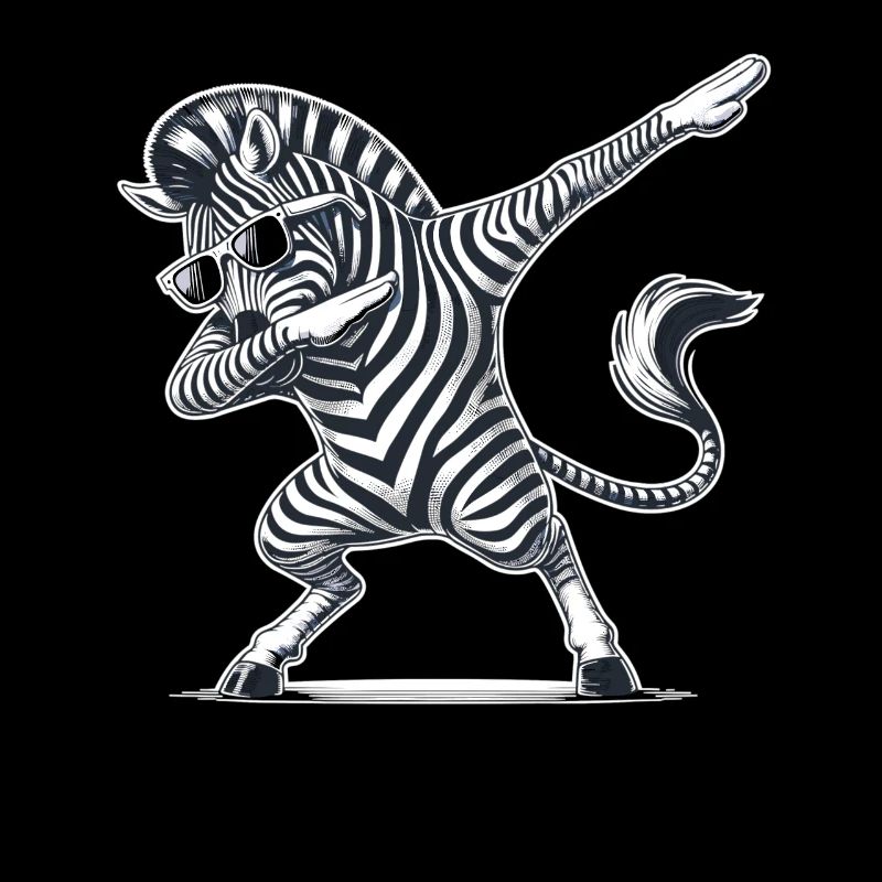 Cooles Zebra Dabbing Tanz Move Zebra